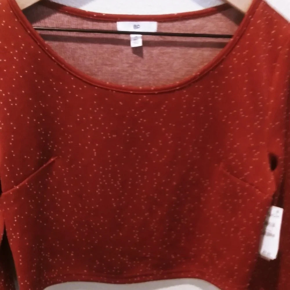 BP. Knit Crop Top in Burgundy Port at Nordstrom, Size Medium - Picture 4 of 7
